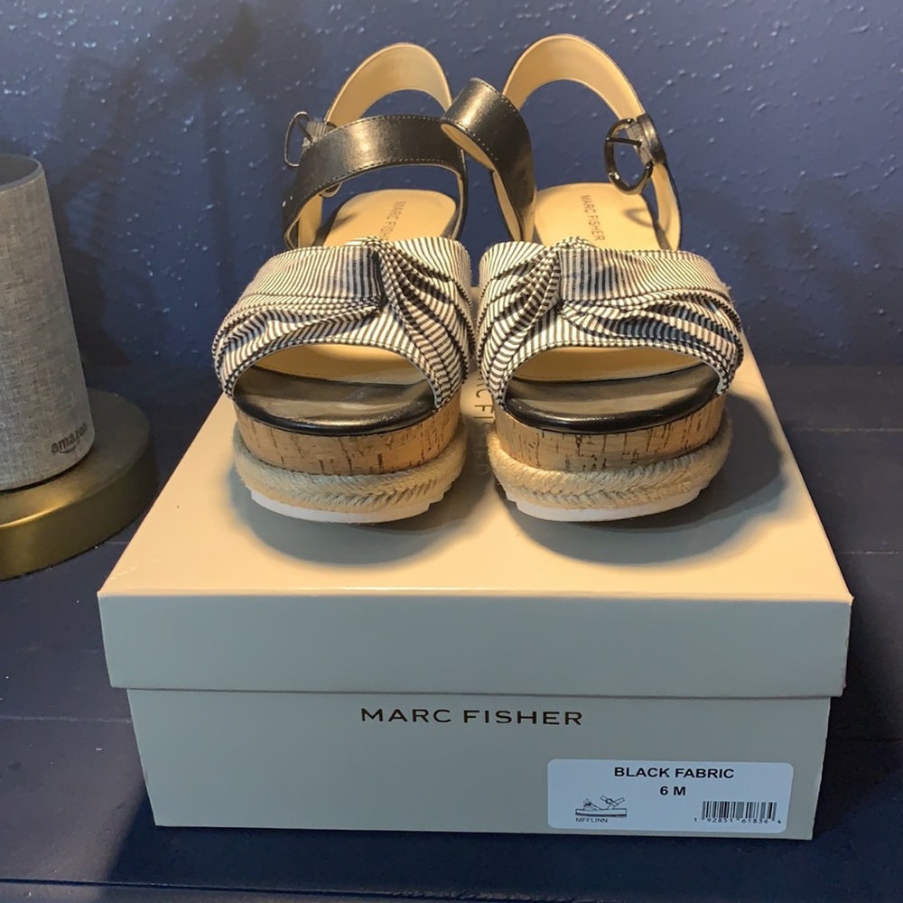 Marc Fisher Black and White Sandals - Picture 2 of 3